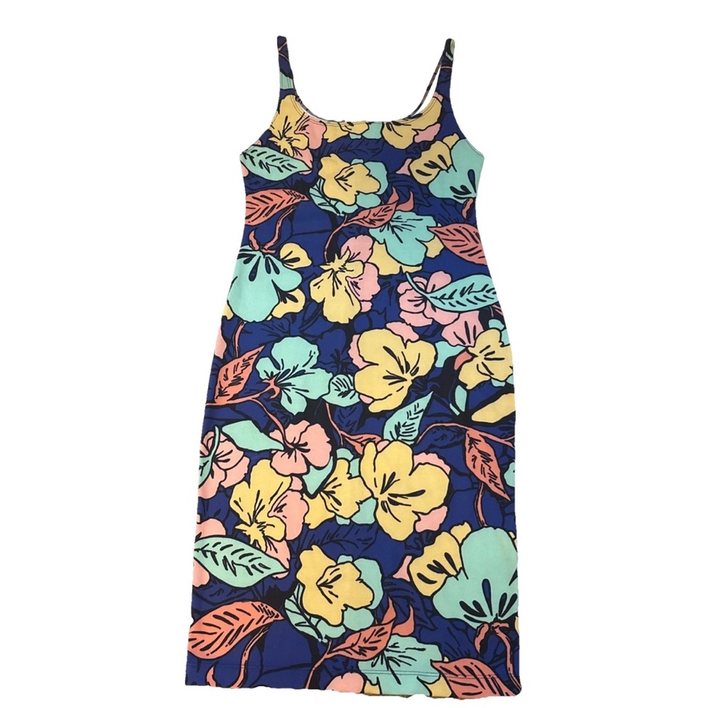 Zara Trafaluc Women’s BodyCon Floral Midi Sleeveless Couture Dress Size Large